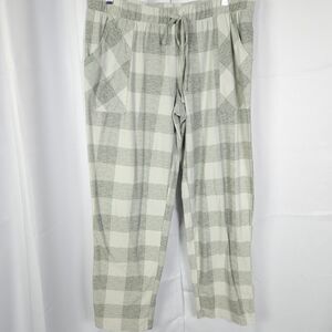 Lucky Brand Mens Medium Gray Plaid Soft Pajama Bottoms Pants Loungers